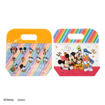 Bottom gusset clear zip handle bag (Mickey & Friends)